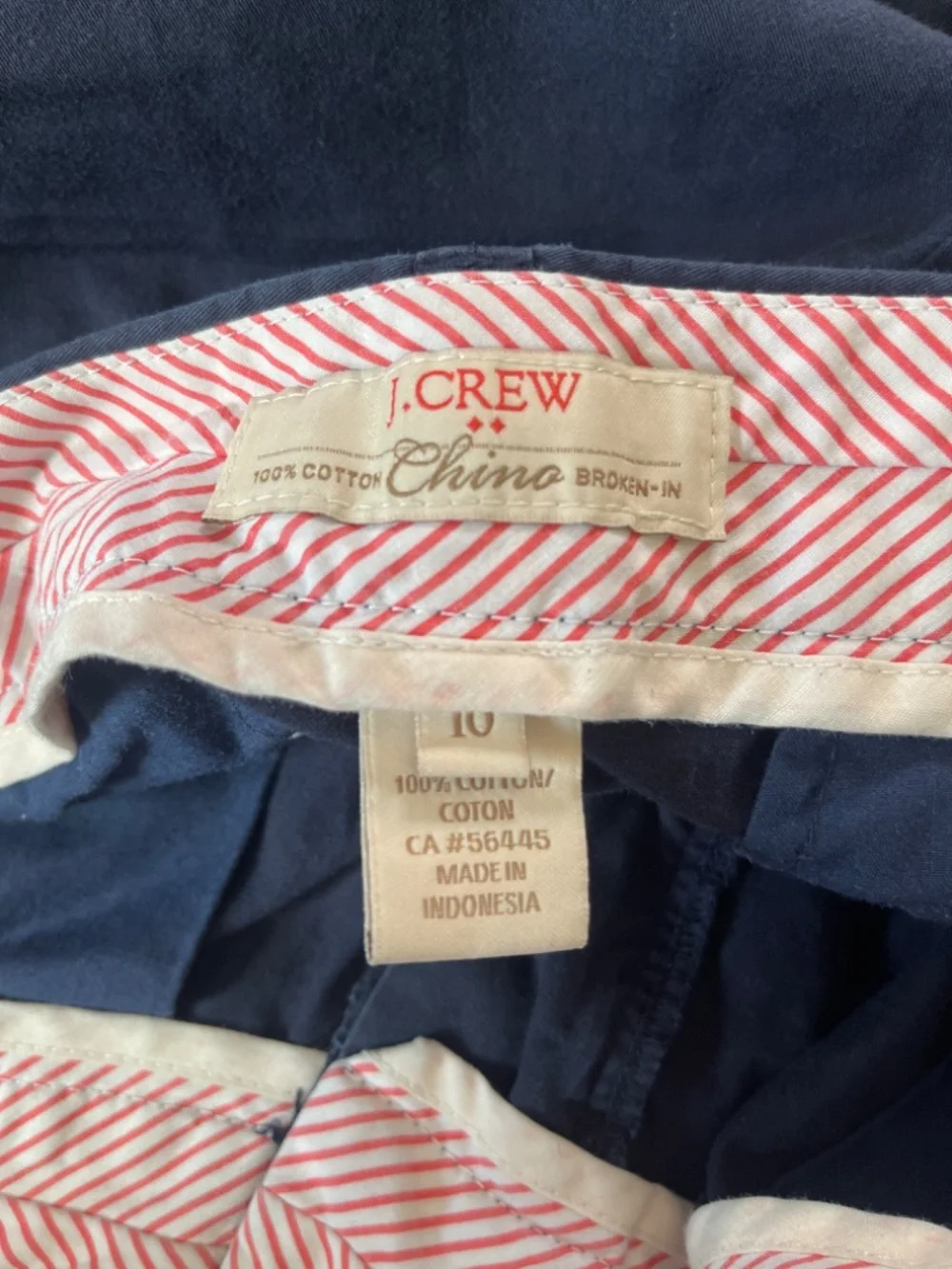 J. Crew 100% Cotton Chino Broken-In Bundle of 3 Navy Blue Khaki 5” Inseam Shorts